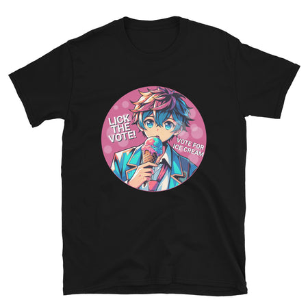 Lick The Vote Anime Ice Cream Boy TShirt - Black Color - https://ascensionemporium.net