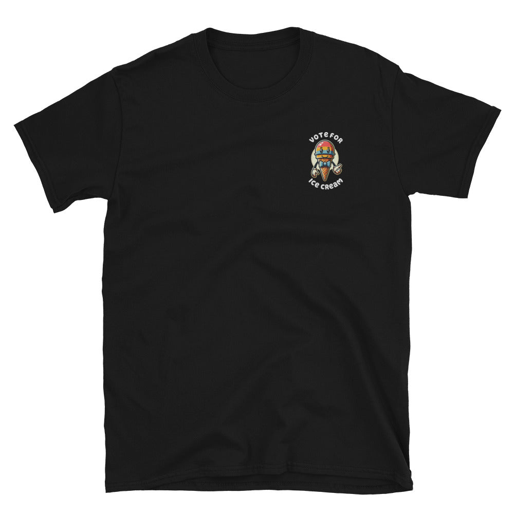 Vote For Ice Cream Embroidered TShirt - Black Color - https://ascensionemporium.net