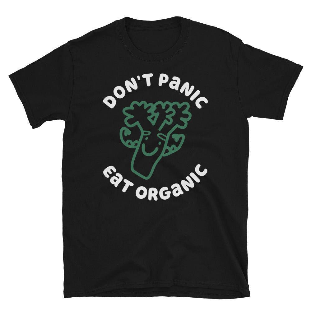 Don't Panic Eat Organic Broccoli TShirt - Black Color - https://ascensionemporium.net 