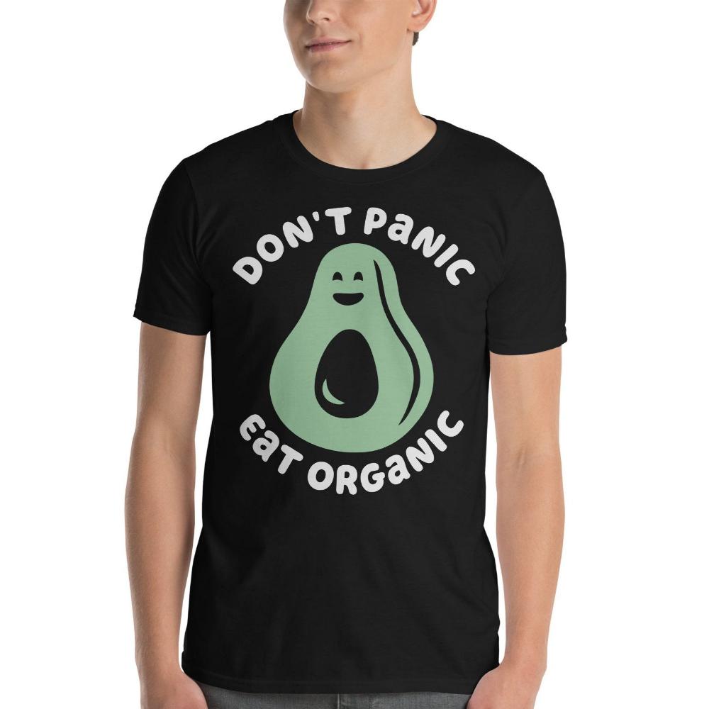 Don't Panic Eat Organic Avocado TShirt - Black Color - https://ascensionemporium.net 