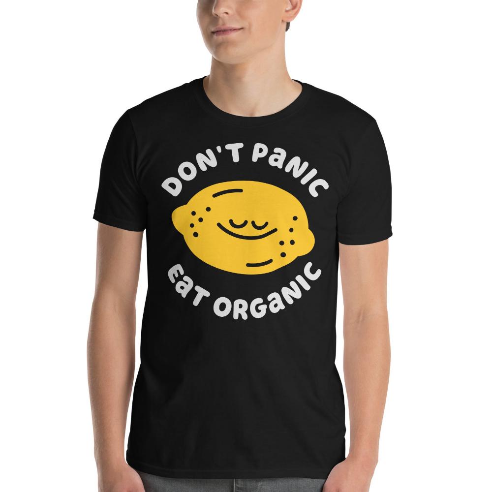 Don't Panic Eat Organic Lemon TShirt - Black Color - https://ascensionemporium.net 