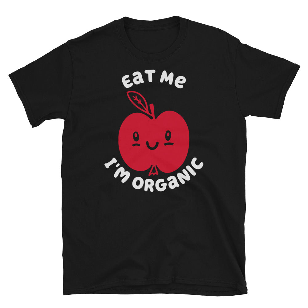Eat Me I'm Organic Apple TShirt - Black Color - https://ascensionemporium.net 