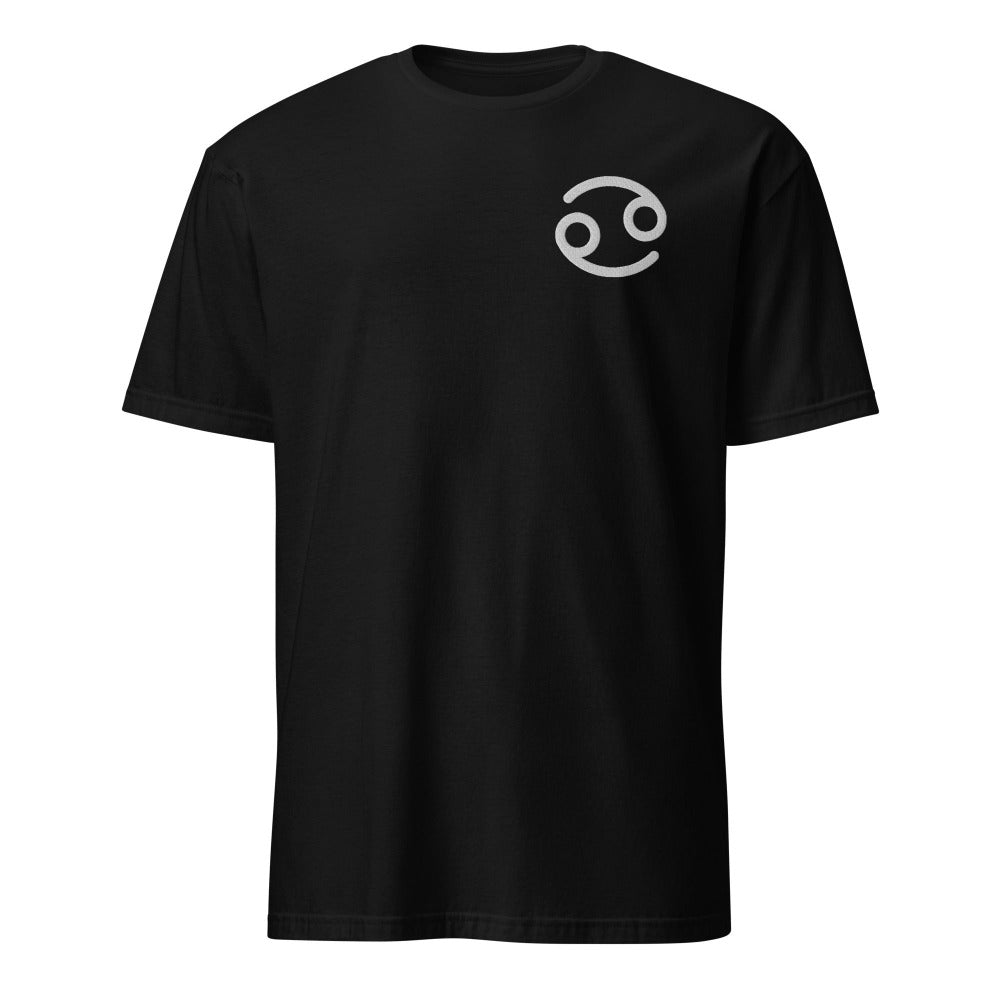 Cancer Zodiac Embroidered TShirt - Black Color - https://ascensionemporium.net