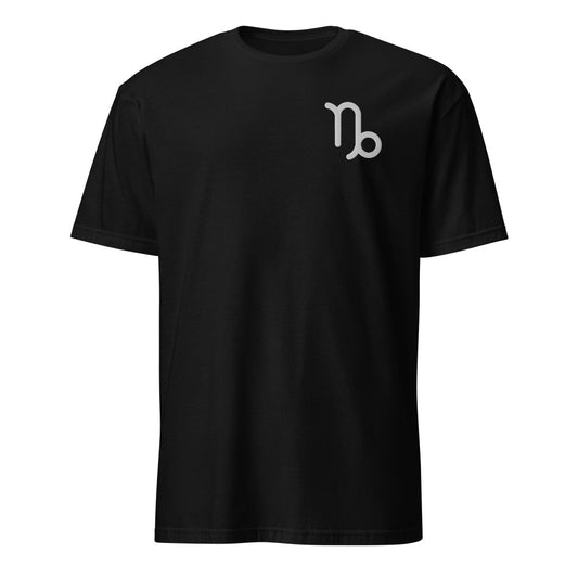 Capricorn Zodiac Embroidered TShirt - Black Color - https://ascensionemporium.net