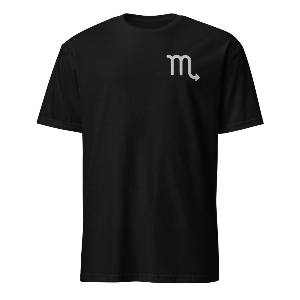Scorpio Zodiac Embroidered TShirt - Black Color - https://ascensionemporium.net