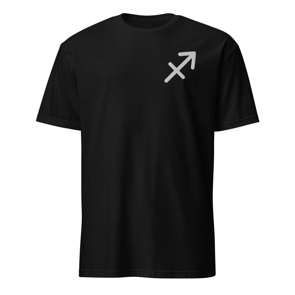 Sagittarius Zodiac Embroidered TShirt - Black Color - https://ascensionemporium.net