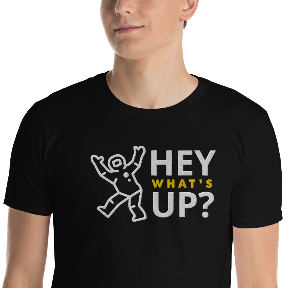 Hey What's Up Astronaut Embroidered TShirt - Black Color - https://ascensionemporium.net