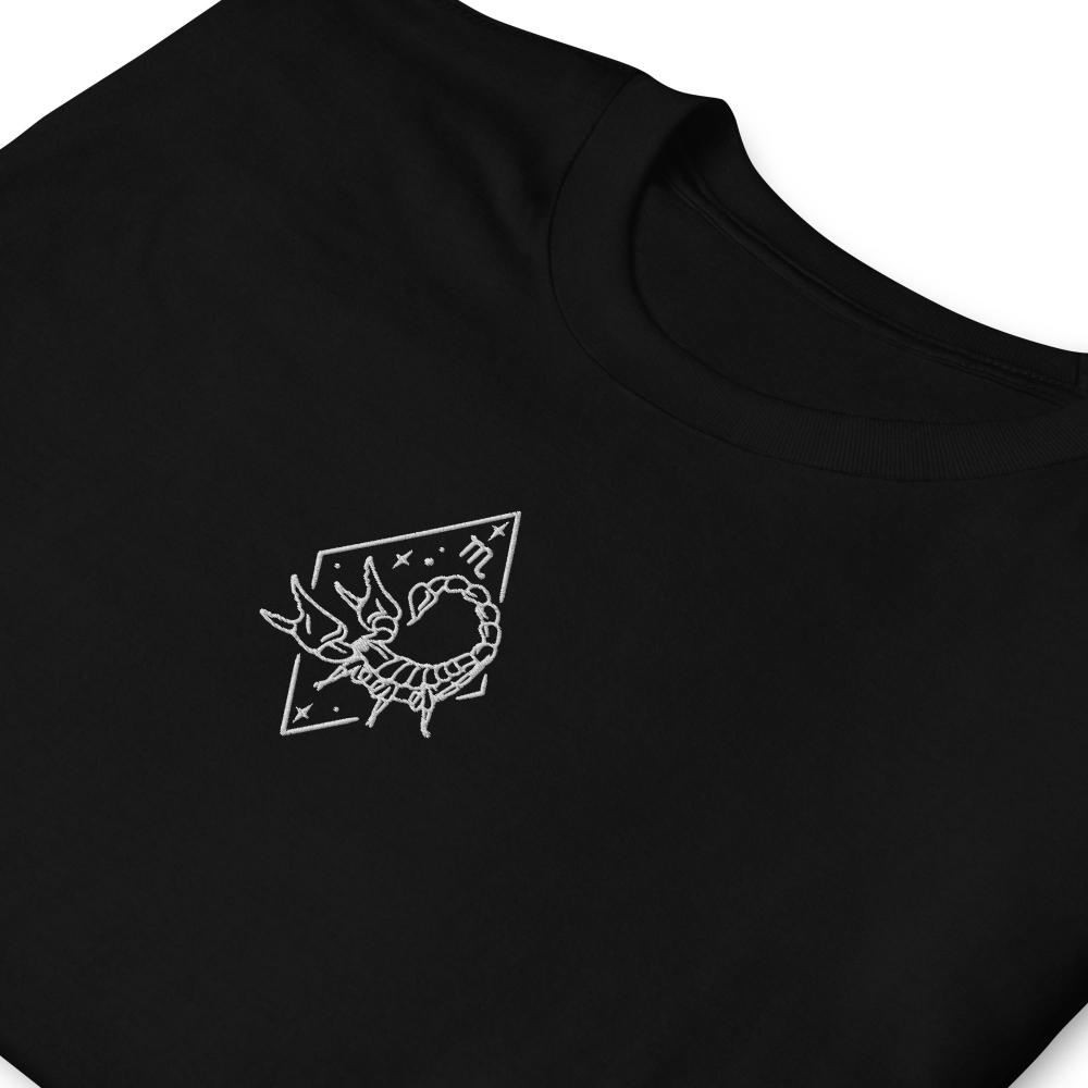 Scorpio Zodiac Embroidered TShirt - Black Color - https://ascensionemporium.net