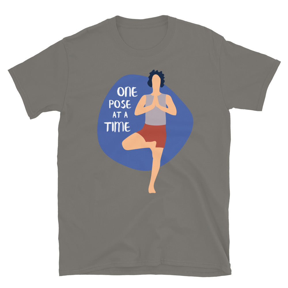 One Pose At A Time Yoga TShirt - Charcoal Color - https://ascensionemporium.net