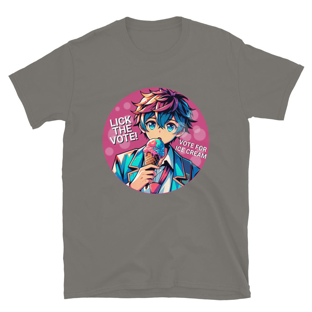 Lick The Vote Anime Ice Cream Boy TShirt - Charcoal Color - https://ascensionemporium.net