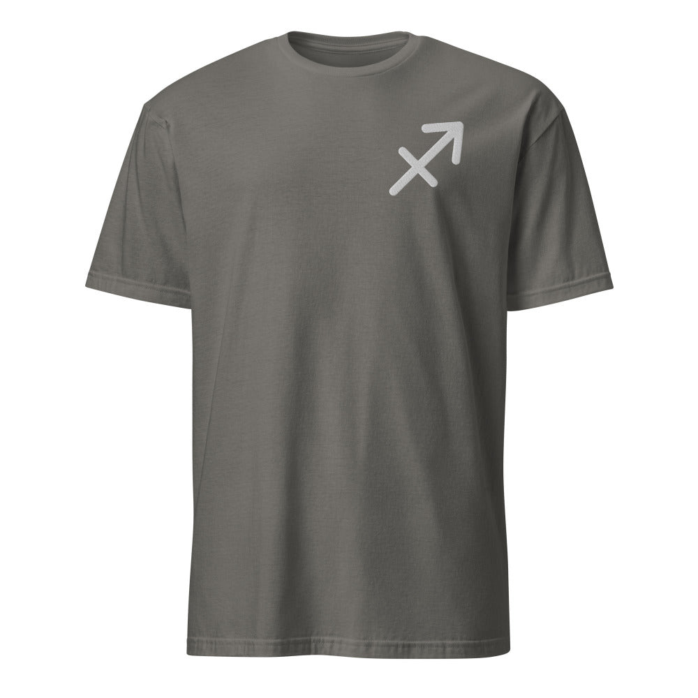 Sagittarius Zodiac Embroidered TShirt - Charcoal Color - https://ascensionemporium.net