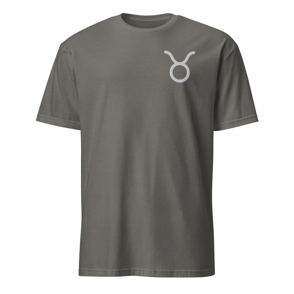 Taurus Zodiac Embroidered TShirt - Charcoal Color - https://ascensionemporium.net