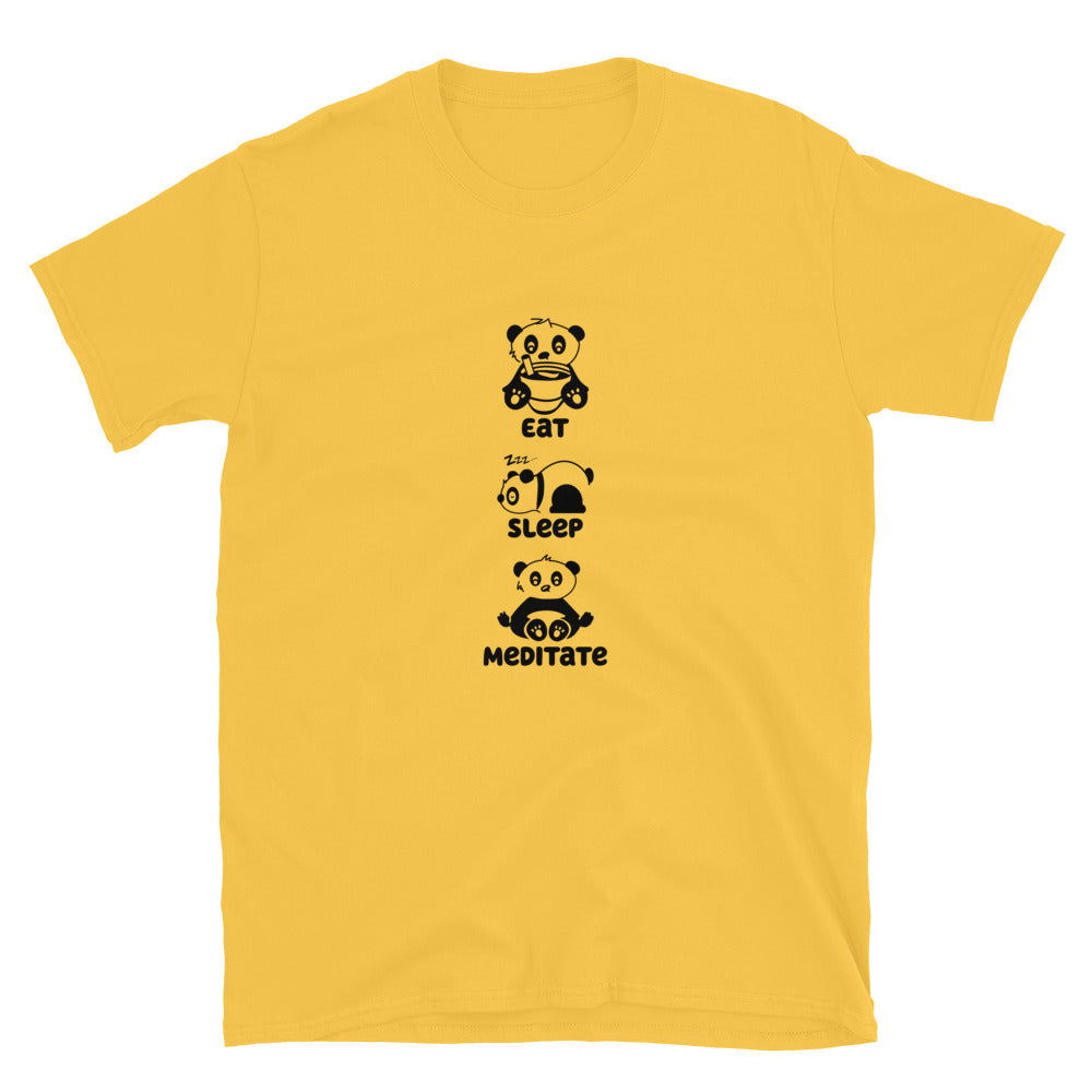 Eat Sleep Meditate Panda TShirt - Daisy Color - https://ascensionemporium.net