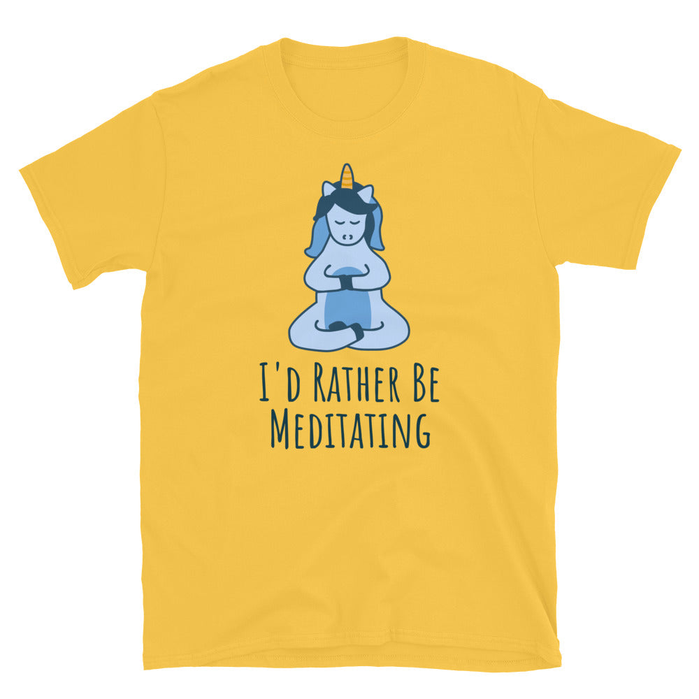 I'd Rather Be Meditating Unicorn TShirt - Daisy Color - https://ascensionemporium.net