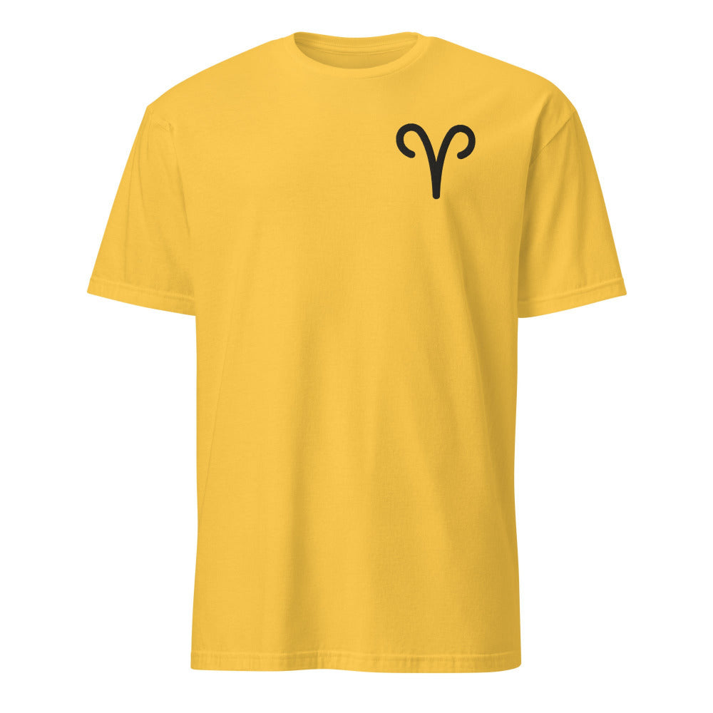 Aries Zodiac Symbol Embroidered TShirt - Daisy Color - https://ascensionemporium.net