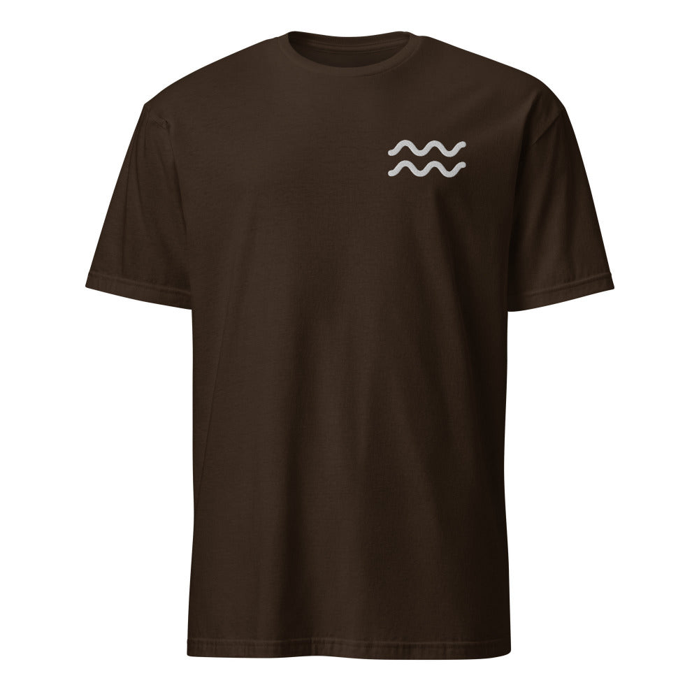 Aquarius Zodiac Embroidered TShirt - Dark Chocolate Color - https://ascensionemporium.net