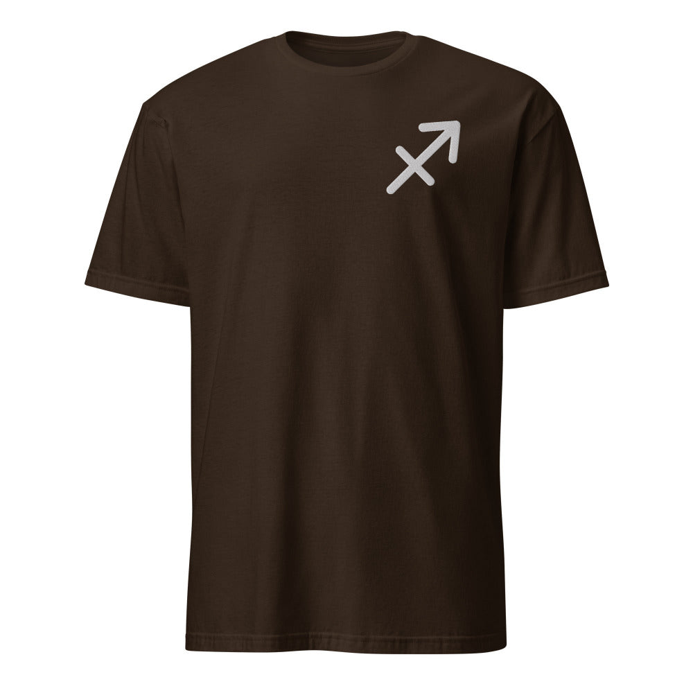 Sagittarius Zodiac Embroidered TShirt - Dark Chocolate Color - https://ascensionemporium.net