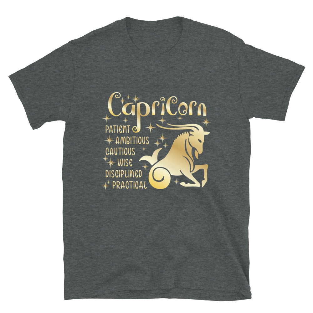 Capricorn Zodiac Positive Traits TShirt - Dark Heather Color - https://ascensionemporium.net