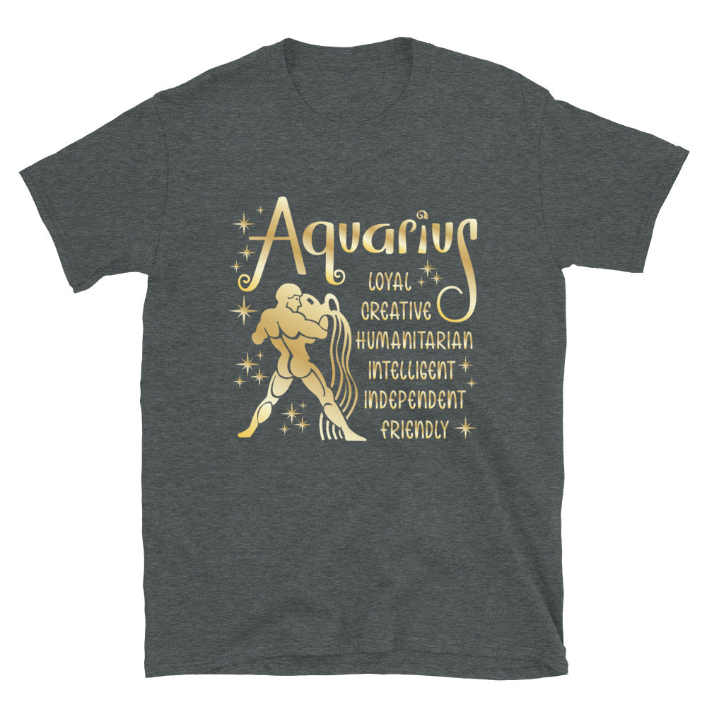 Aquarius Zodiac Positive Traits TShirt - Dark Heather Color - https://ascensionemporium.net