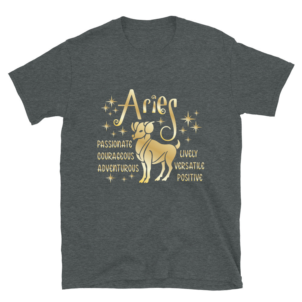 Aries Zodiac Positive Traits TShirt - Dark Heather Color - https://ascensionemporium.net