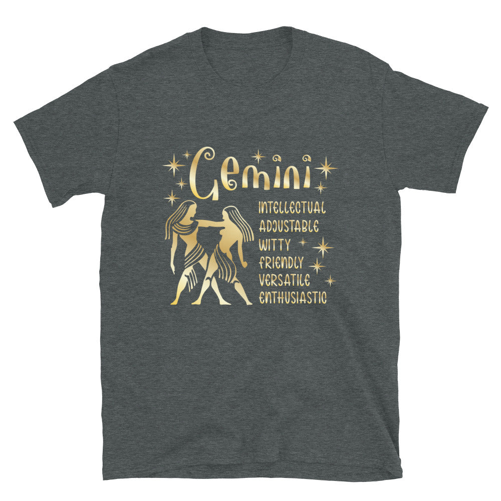 Gemini Zodiac Positive Traits TShirt - Dark Heather Color - https://ascensionemporium.net