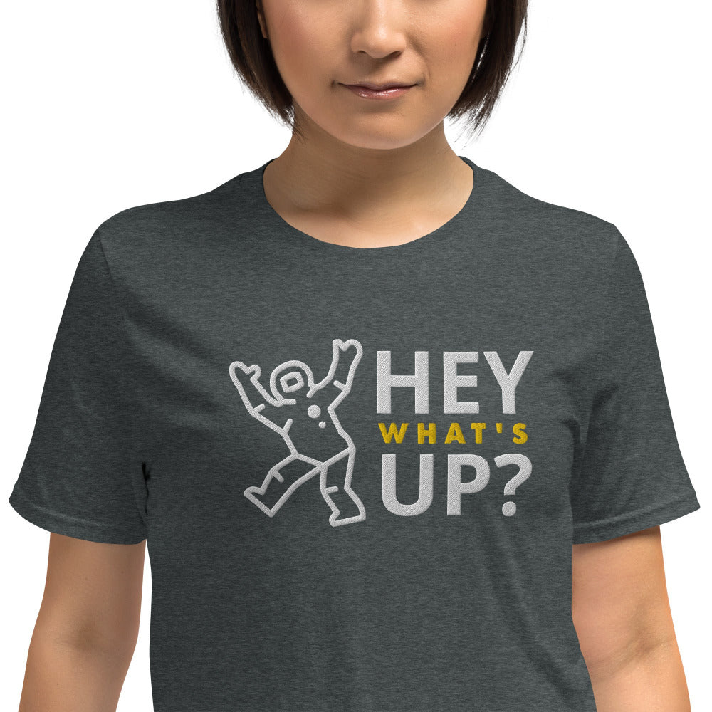 Hey What's Up Astronaut Embroidered TShirt - Dark Heather Color - https://ascensionemporium.net