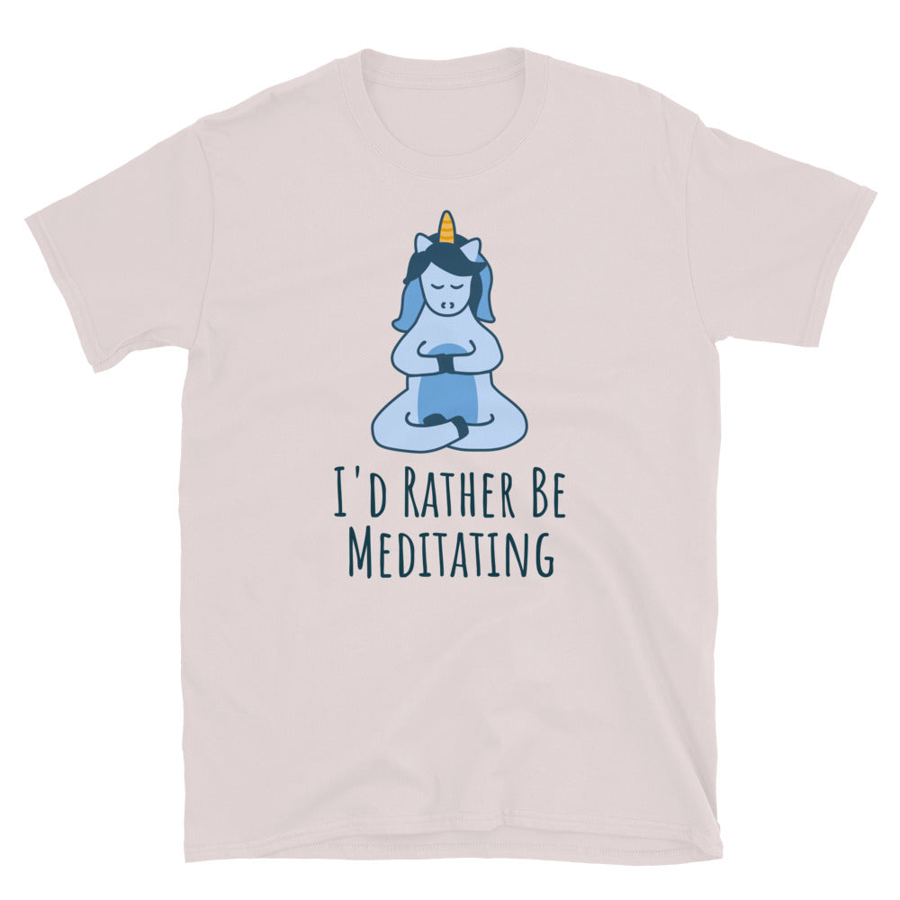 I'd Rather Be Meditating Unicorn TShirt - Ice Grey Color - https://ascensionemporium.net
