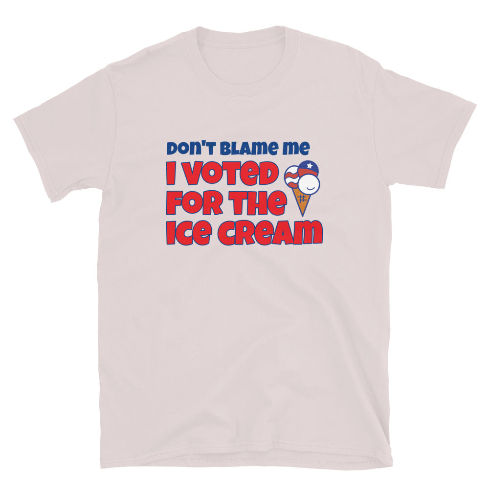 Don't Blame Me I Voted For The Ice Cream TShirt - Ice Grey Color - https://ascensionemporium.net