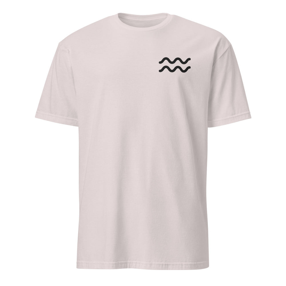 Aquarius Zodiac Embroidered TShirt - Ice Grey Color - https://ascensionemporium.net