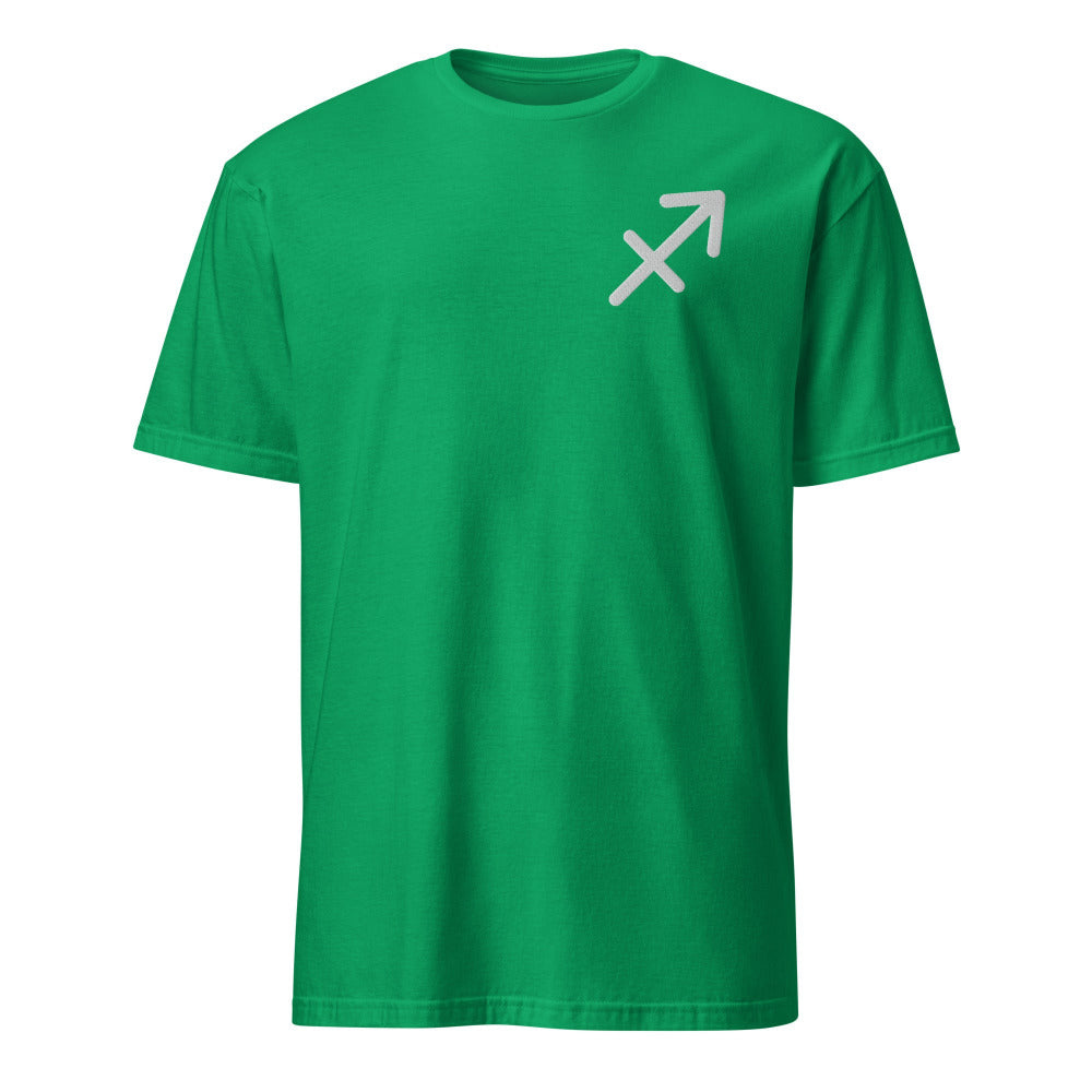 Sagittarius Zodiac Embroidered TShirt - Irish Green Color - https://ascensionemporium.net