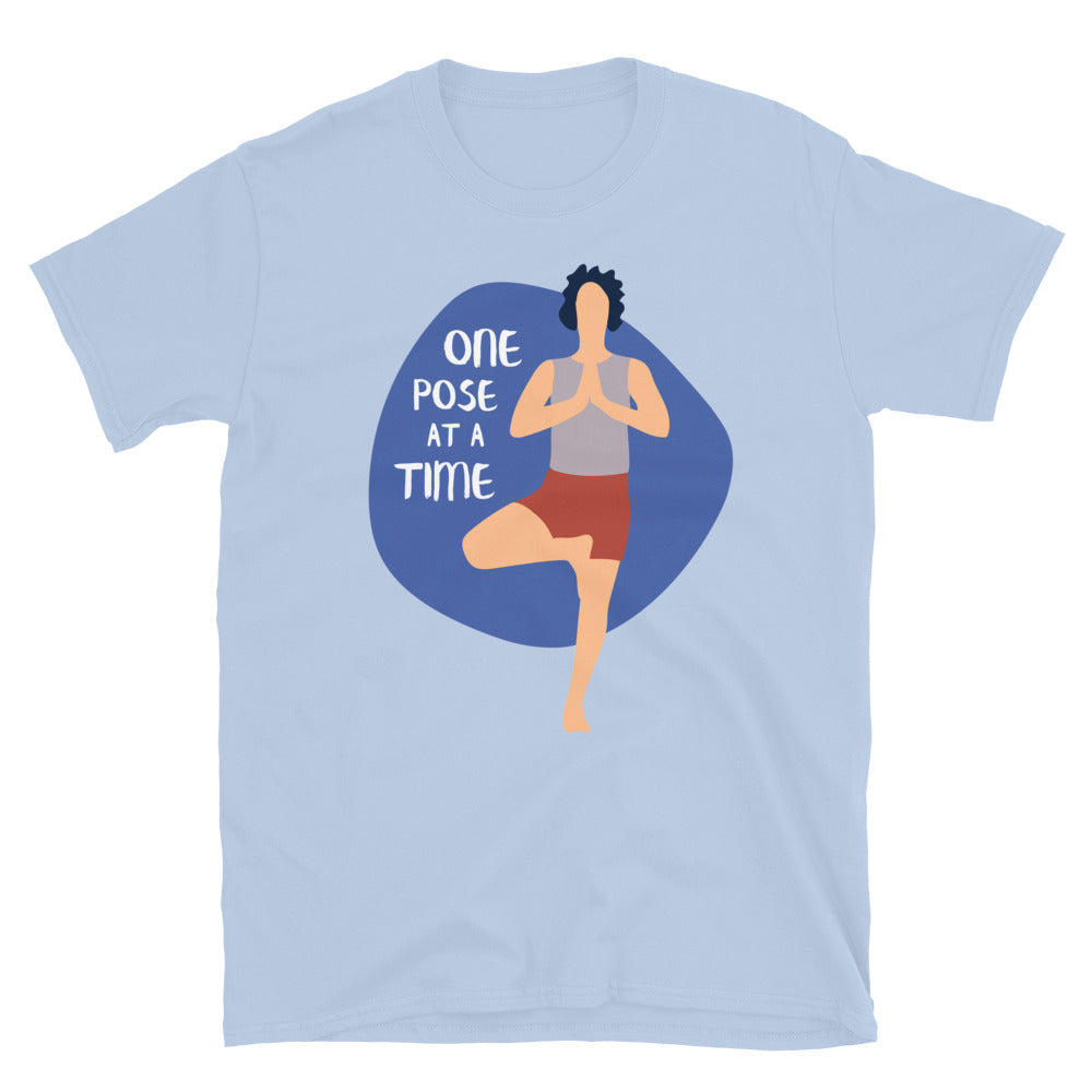 One Pose At A Time Yoga TShirt - Light Blue Color - https://ascensionemporium.net