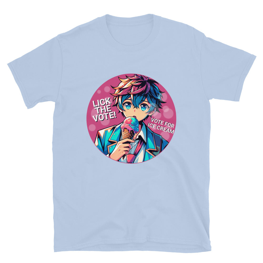 Lick The Vote Anime Ice Cream Boy TShirt - Light Blue Color - https://ascensionemporium.net