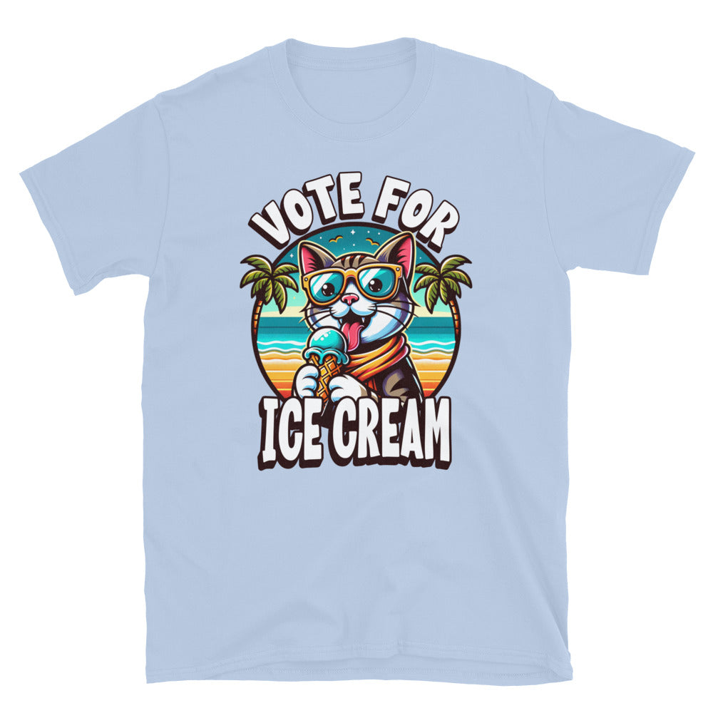 Vote For Ice Cream Cat TShirt - Light Blue Color - https://ascensionemporium.net