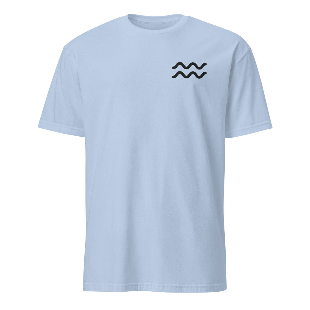 Aquarius Zodiac Embroidered TShirt - Light Blue Color - https://ascensionemporium.net