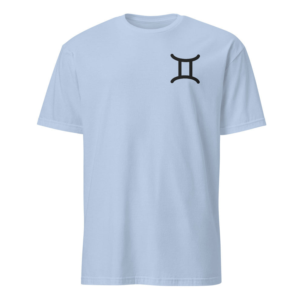 Gemini Zodiac Embroidered TShirt - Light Blue Color - https://ascensionemporium.net