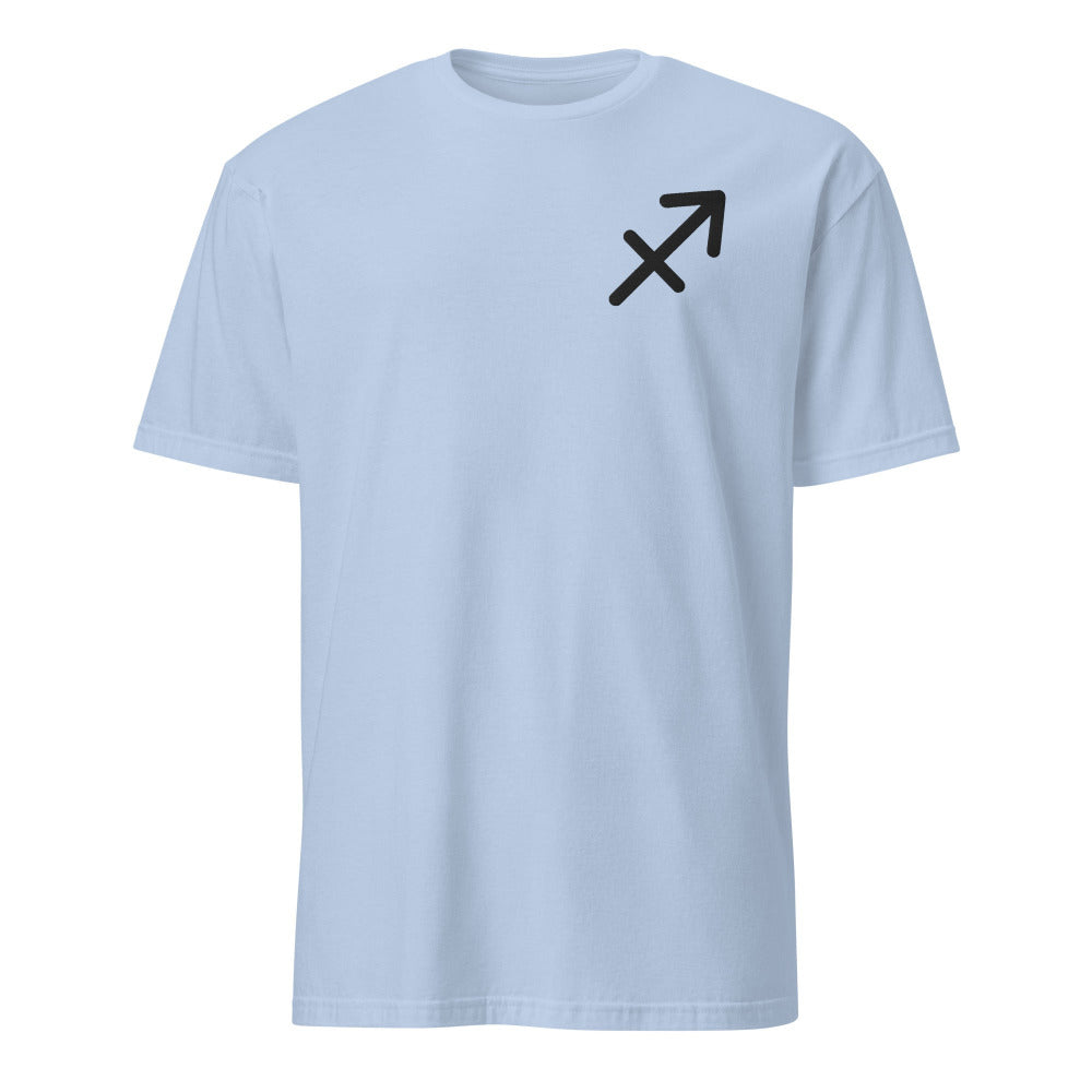 Sagittarius Zodiac Embroidered TShirt - Light Blue Color - https://ascensionemporium.net