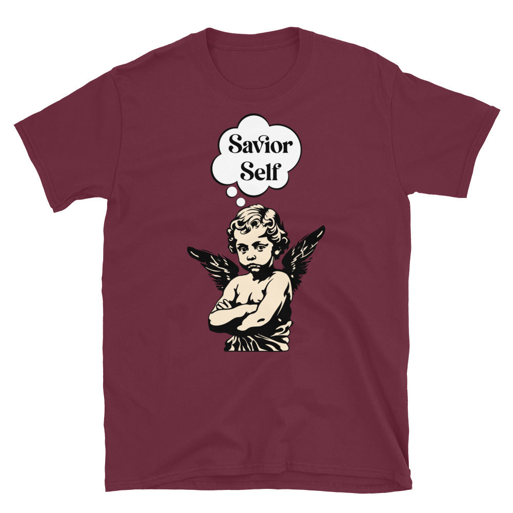 Savior Self Boy Angel TShirt - Maroon Color - https://ascensionemporium.net