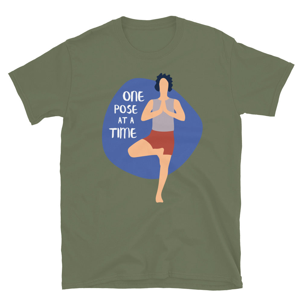 One Pose At A Time Yoga TShirt - Military Green Color - https://ascensionemporium.net