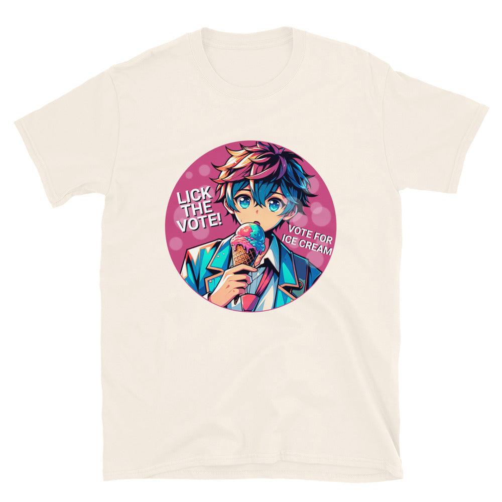 Lick The Vote Anime Ice Cream Boy TShirt - Natural Color - https://ascensionemporium.net