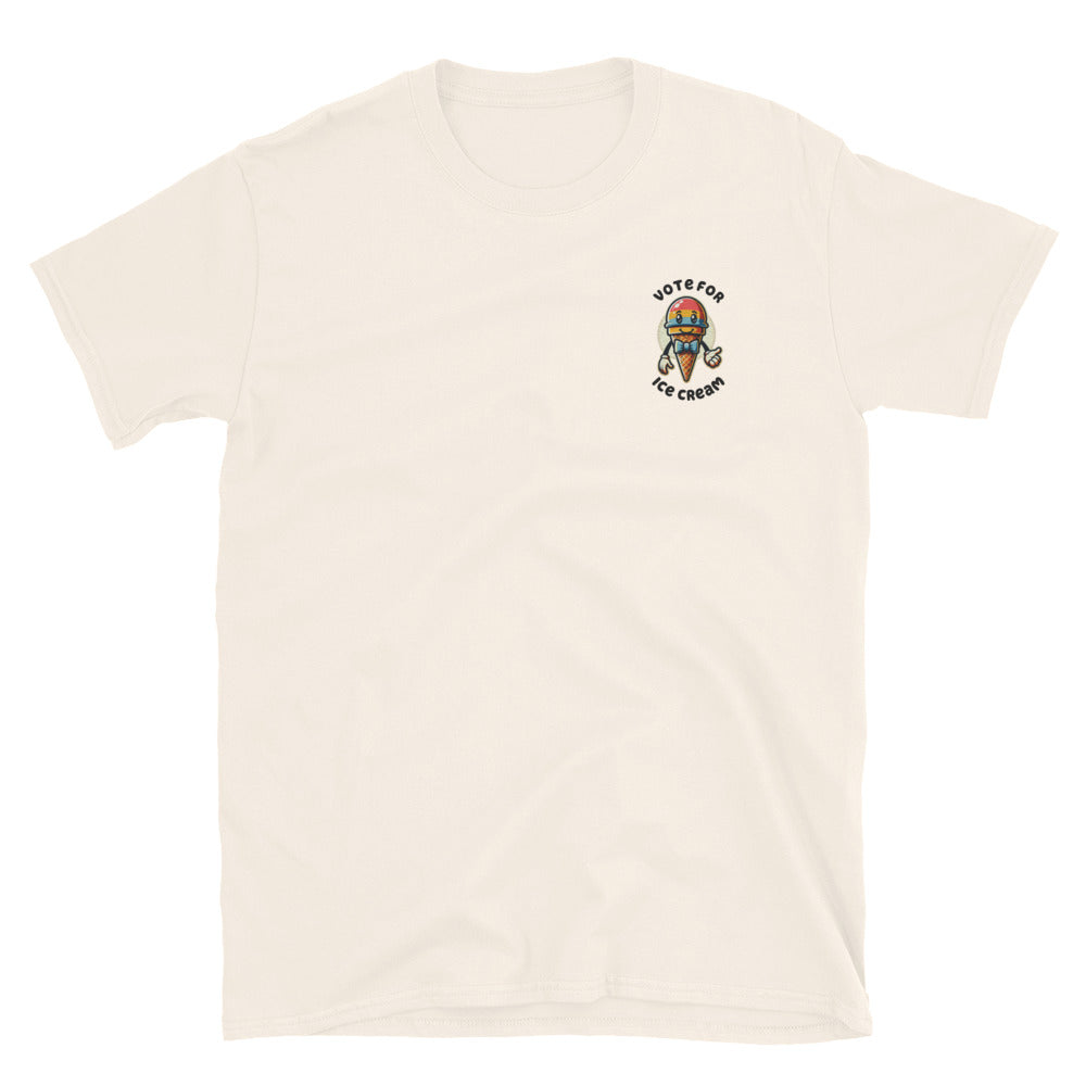 Vote For Ice Cream Embroidered TShirt - Natural Color - https://ascensionemporium.net
