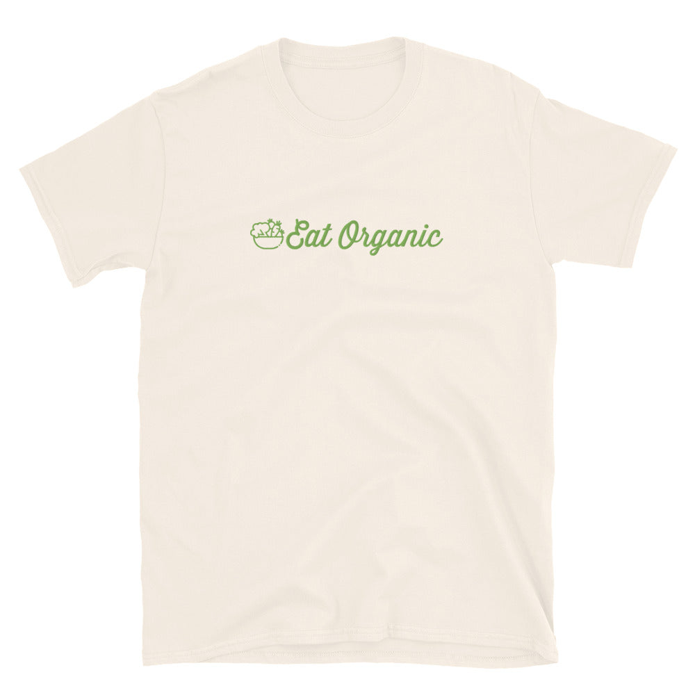 Eat Organic Embroidered T-Shirt - Natural Color - https://ascensionemporium.net 