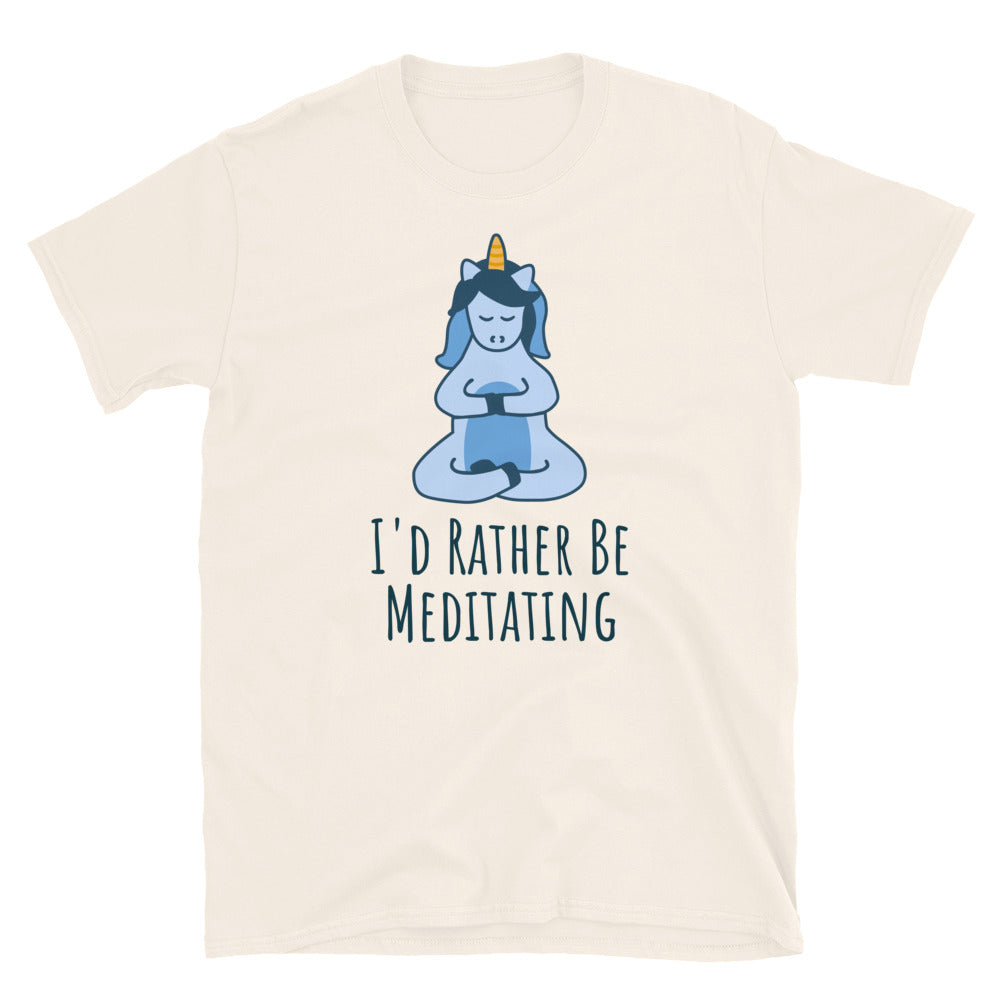 I'd Rather Be Meditating Unicorn TShirt - Natural Color - https://ascensionemporium.net