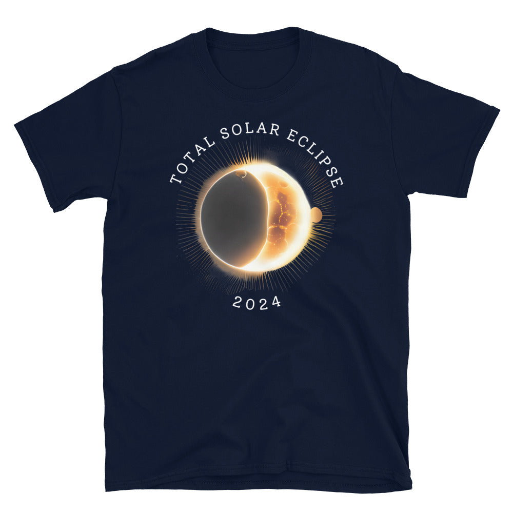 Total Solar Eclipse 2024 TShirt - Navy Color - https://ascensionemporium.net