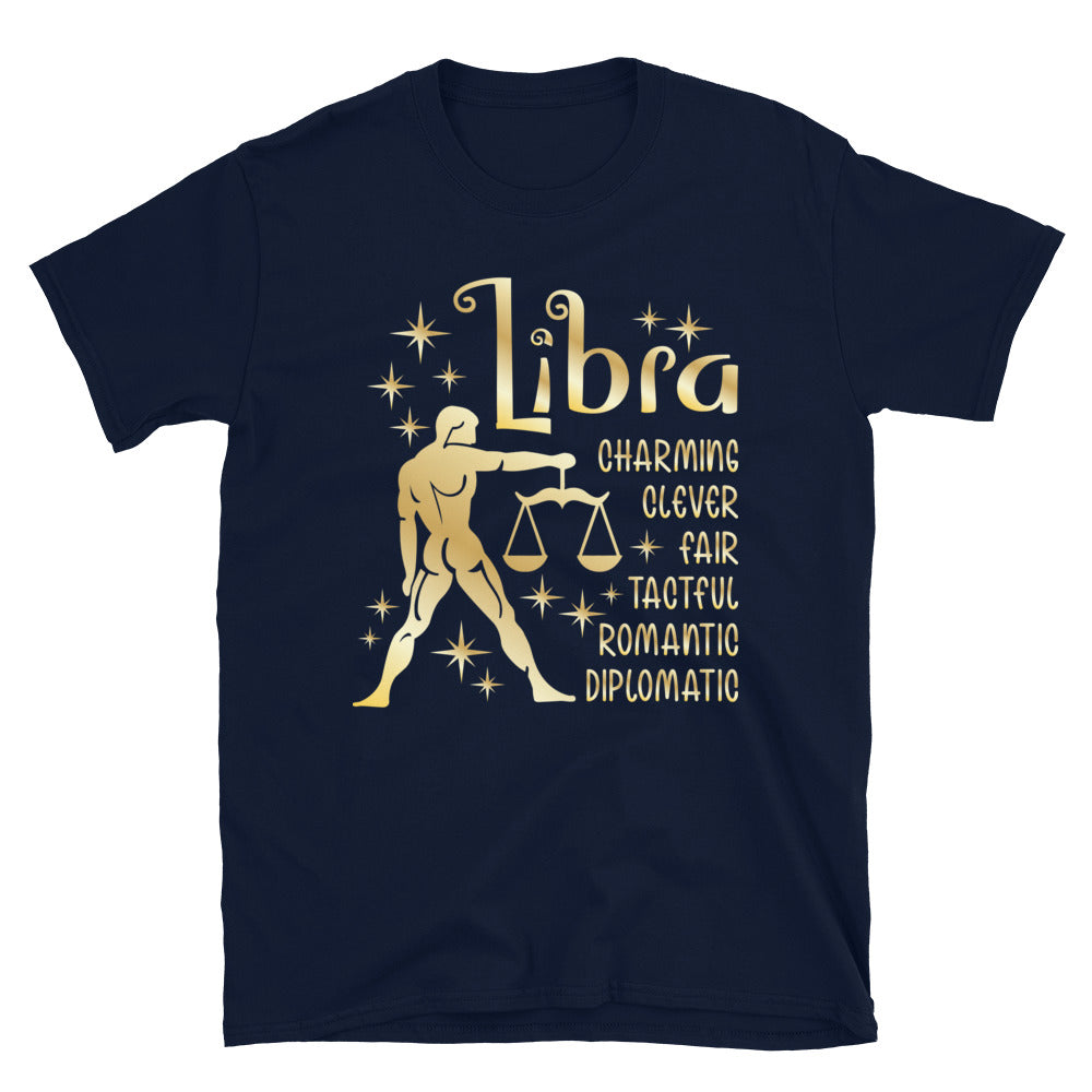 Libra Zodiac Positive Traits TShirt - Navy Color - https://ascensionemporium.net