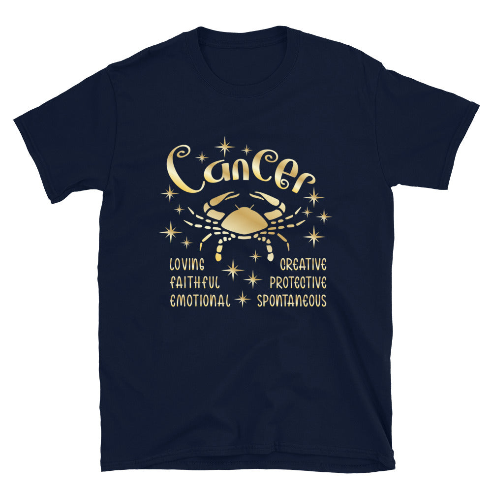 Cancer Zodiac Positive Traits TShirt - Navy Color - https://ascensionemporium.net