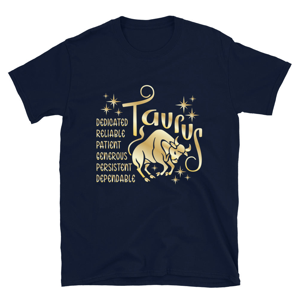 Taurus Zodiac Positive Traits TShirt - Navy Color - https://ascensionemporium.net