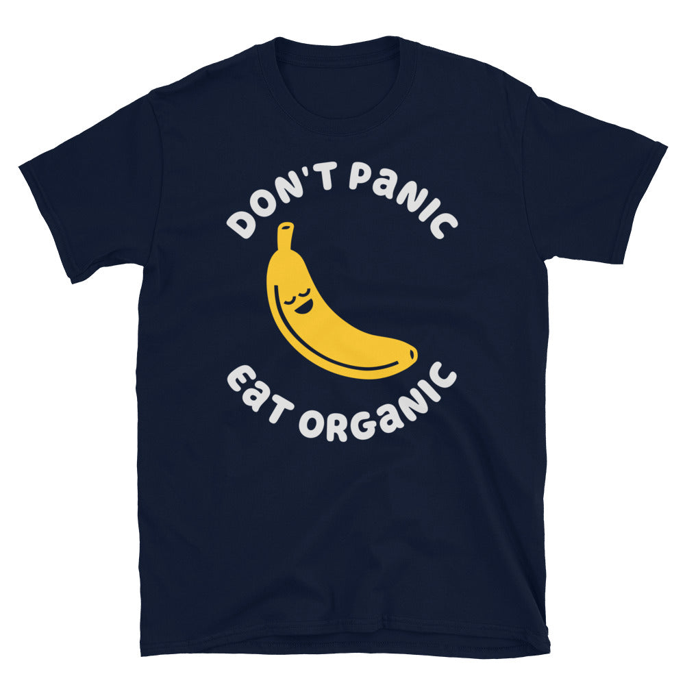 Don't Panic Eat Organic Banana TShirt - Navy Color - https://ascensionemporium.net 