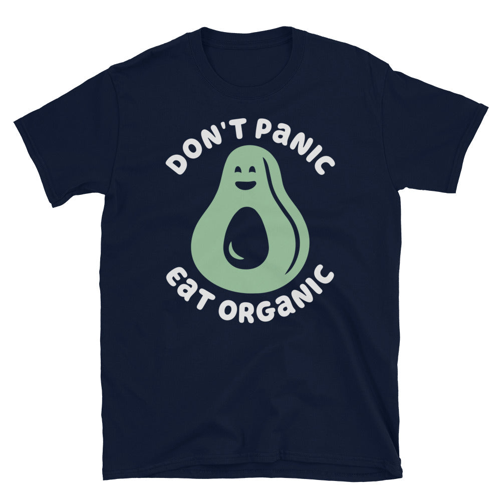 Don't Panic Eat Organic Avocado TShirt- Navy Color - https://ascensionemporium.net 