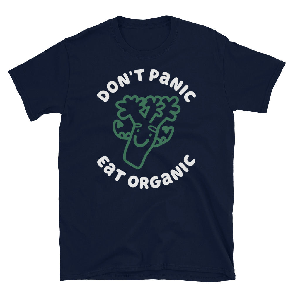 Don't Panic Eat Organic Broccoli TShirt - Navy Color - https://ascensionemporium.net 