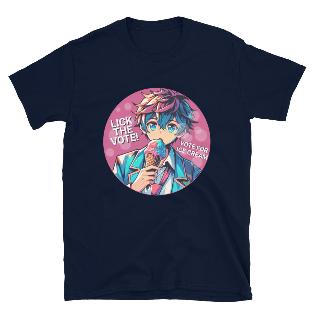 Lick The Vote Anime Ice Cream Boy TShirt - Navy Color - https://ascensionemporium.net